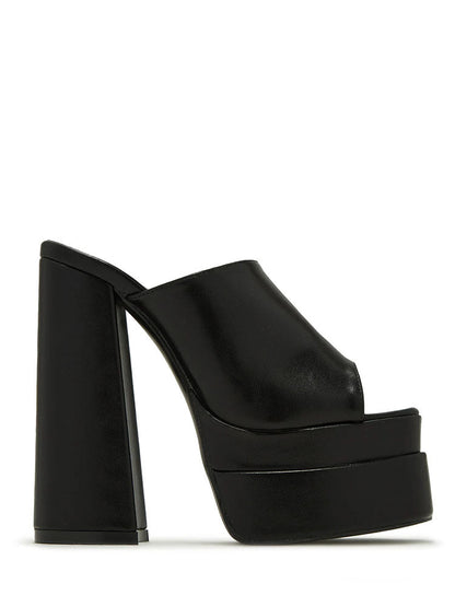 Platform Chunky Heeled Mules