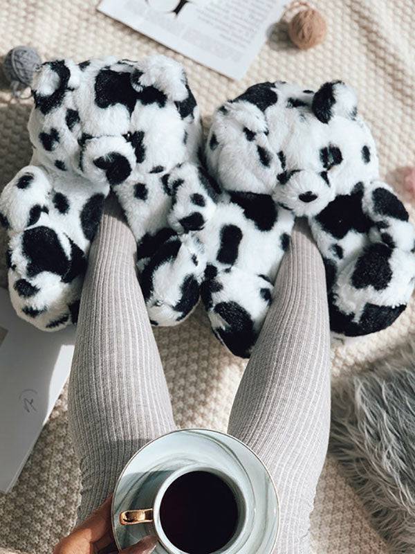 Fluffy Teddy Bear Slippers