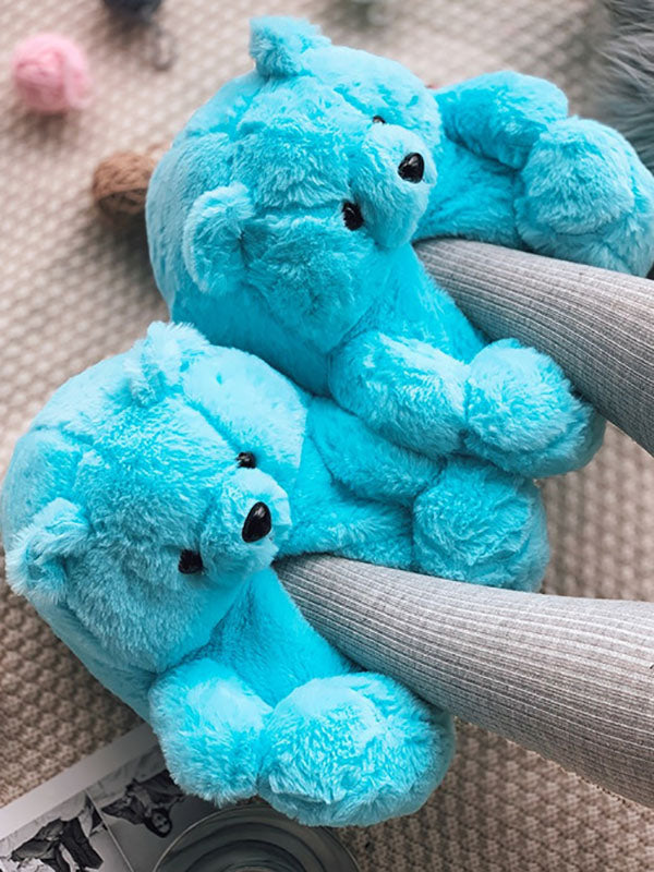Fluffy Teddy Bear Slippers
