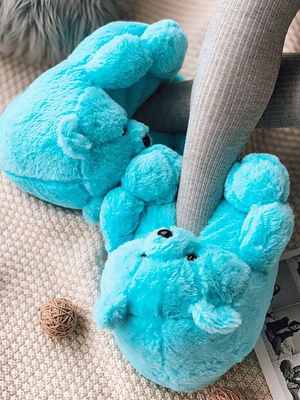 Fluffy Teddy Bear Slippers