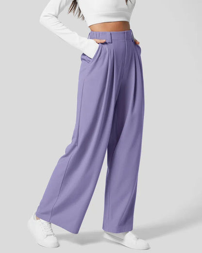 Waffle Wide Leg Casual Suit Pants（Pre-sale） Violet