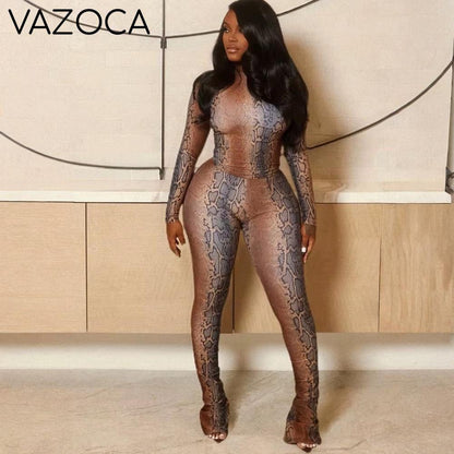 Mocha Snake Bodycon Set