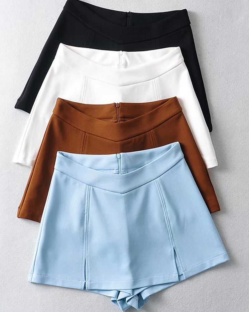 Front Slit Shorts Skirt With Lining (Pre-Sale)