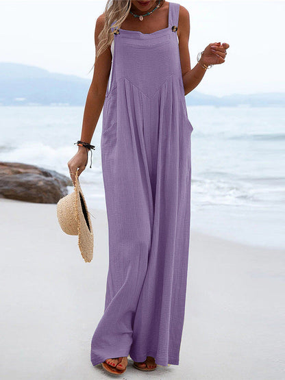 Cotton Linen Loose Overalls