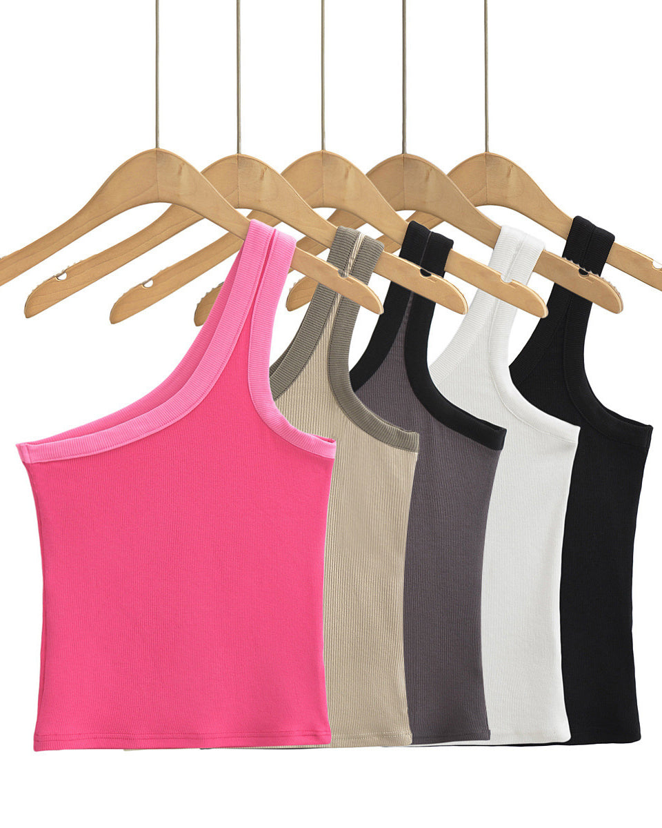 Contrast Color Off-Shoulder Camisole