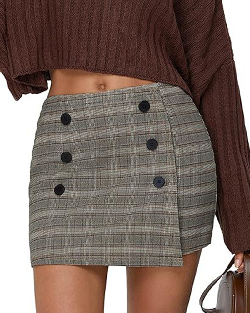 Coarse Tweed Mini Skirt