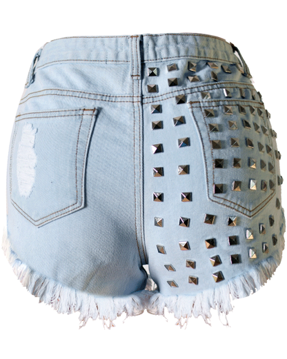 High Waist Ripped Denim Denim Shorts