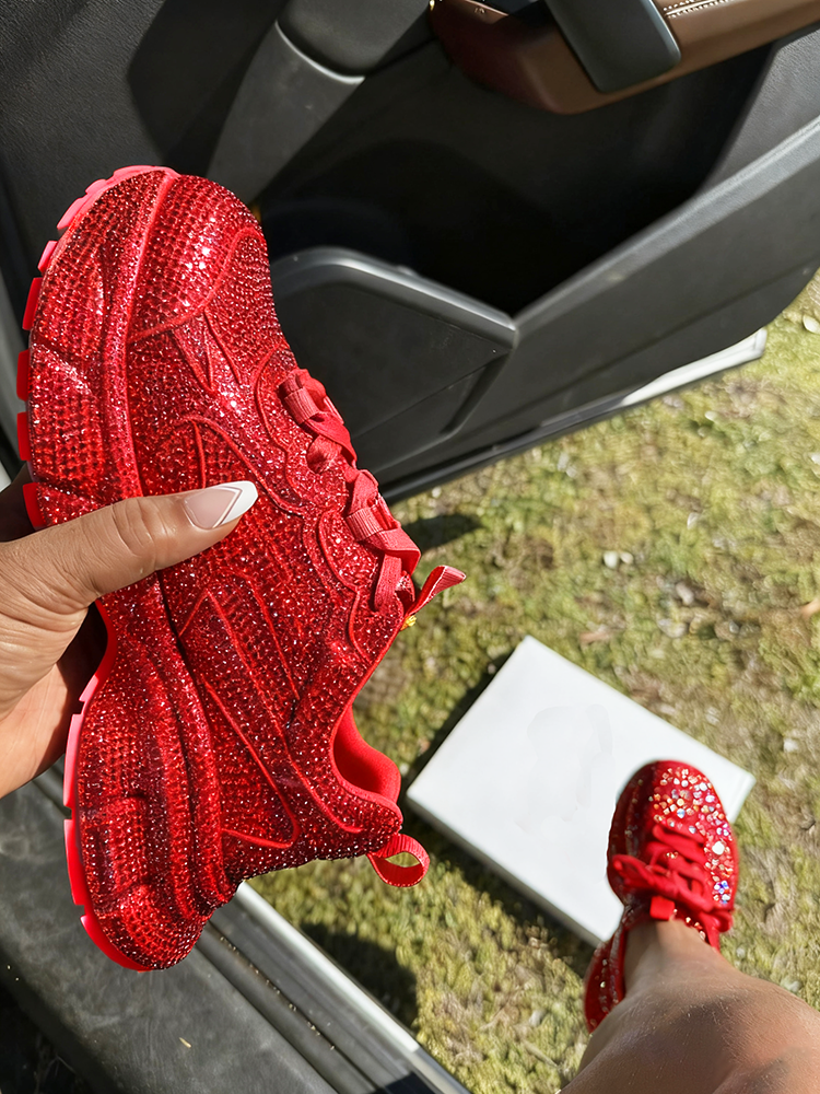 Rhinestone Glitter Sneakers