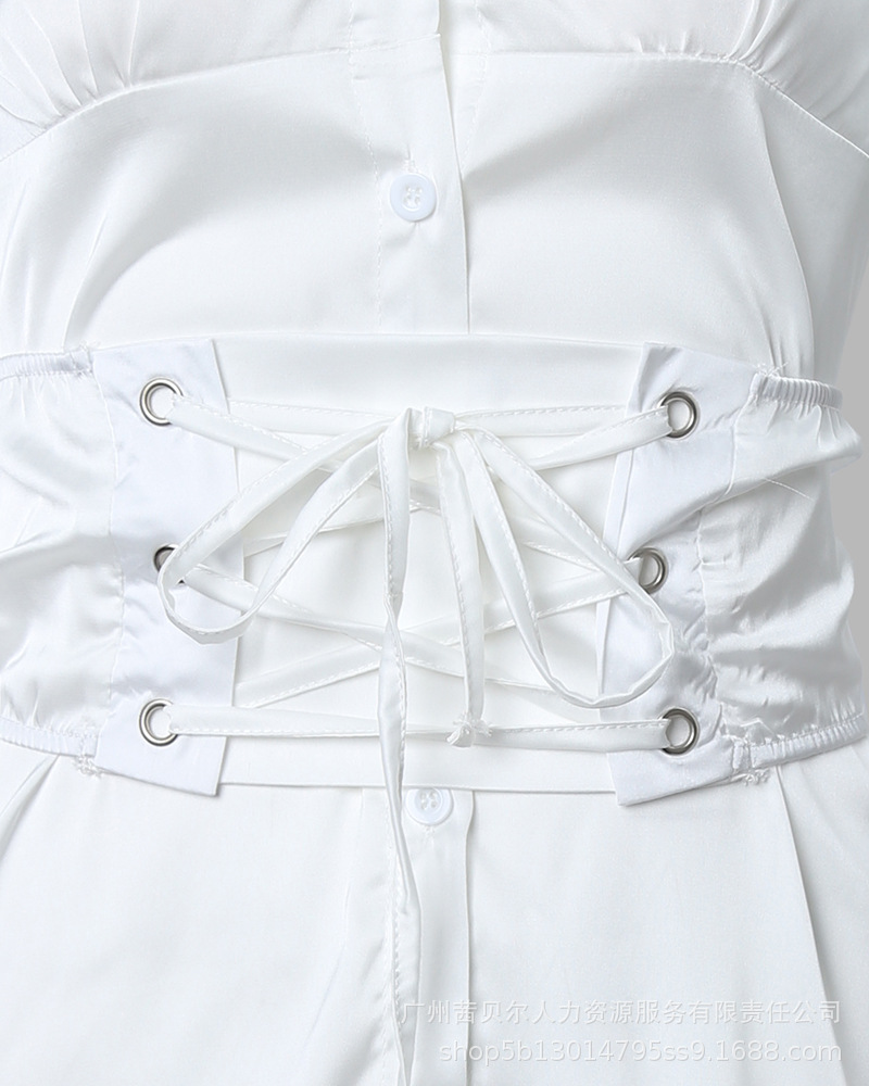 White Tieted Shirt Dress