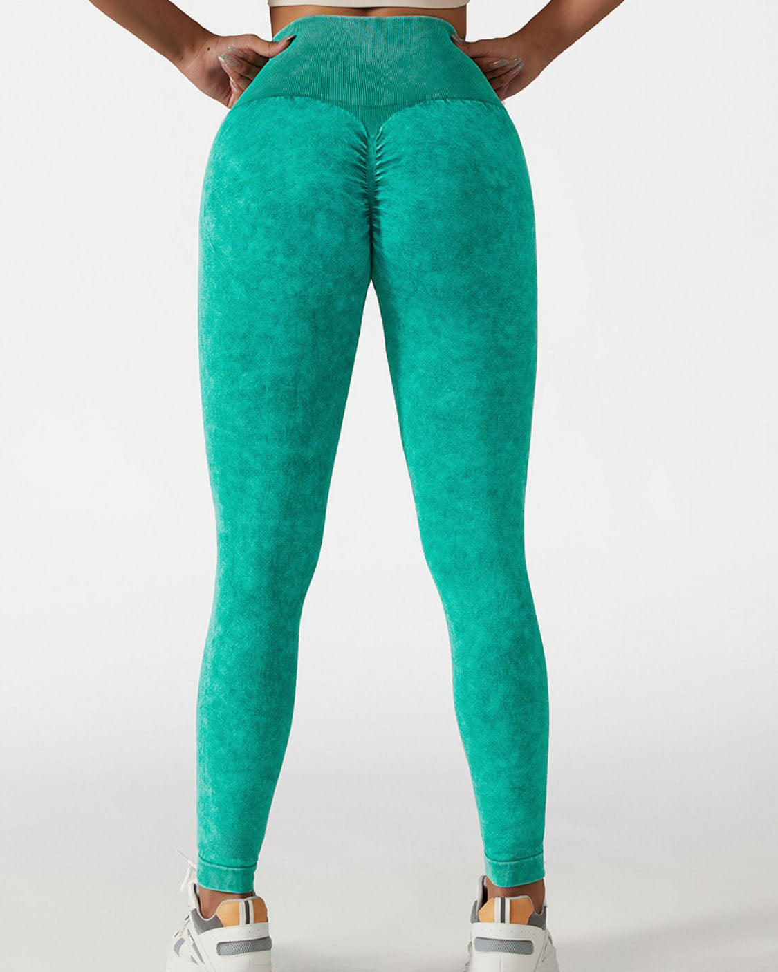 Acid Wash High Waist Sports Leggings