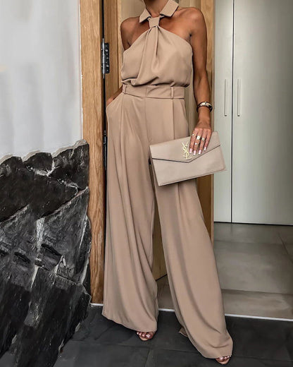 Casual Pocket Sleeveless Loose Jumpsuit