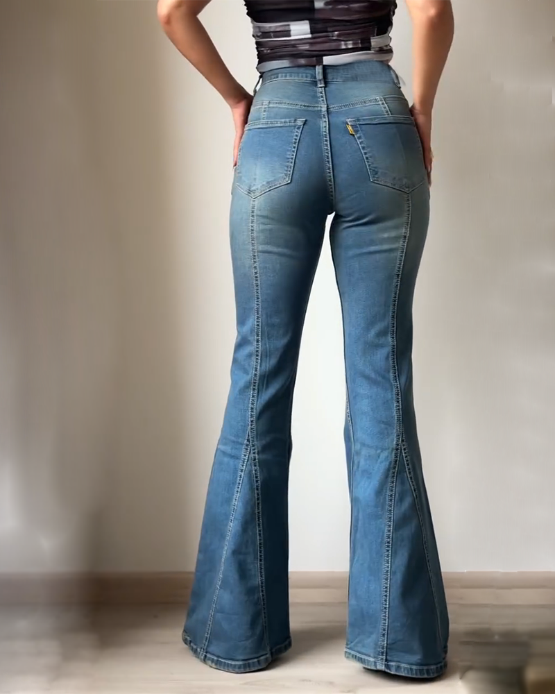 High Waist Slim Flared Jeans (Vorverkauf)