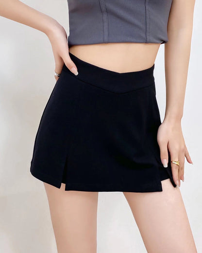 Front Slit Shorts Skirt With Lining (Pre-Sale)