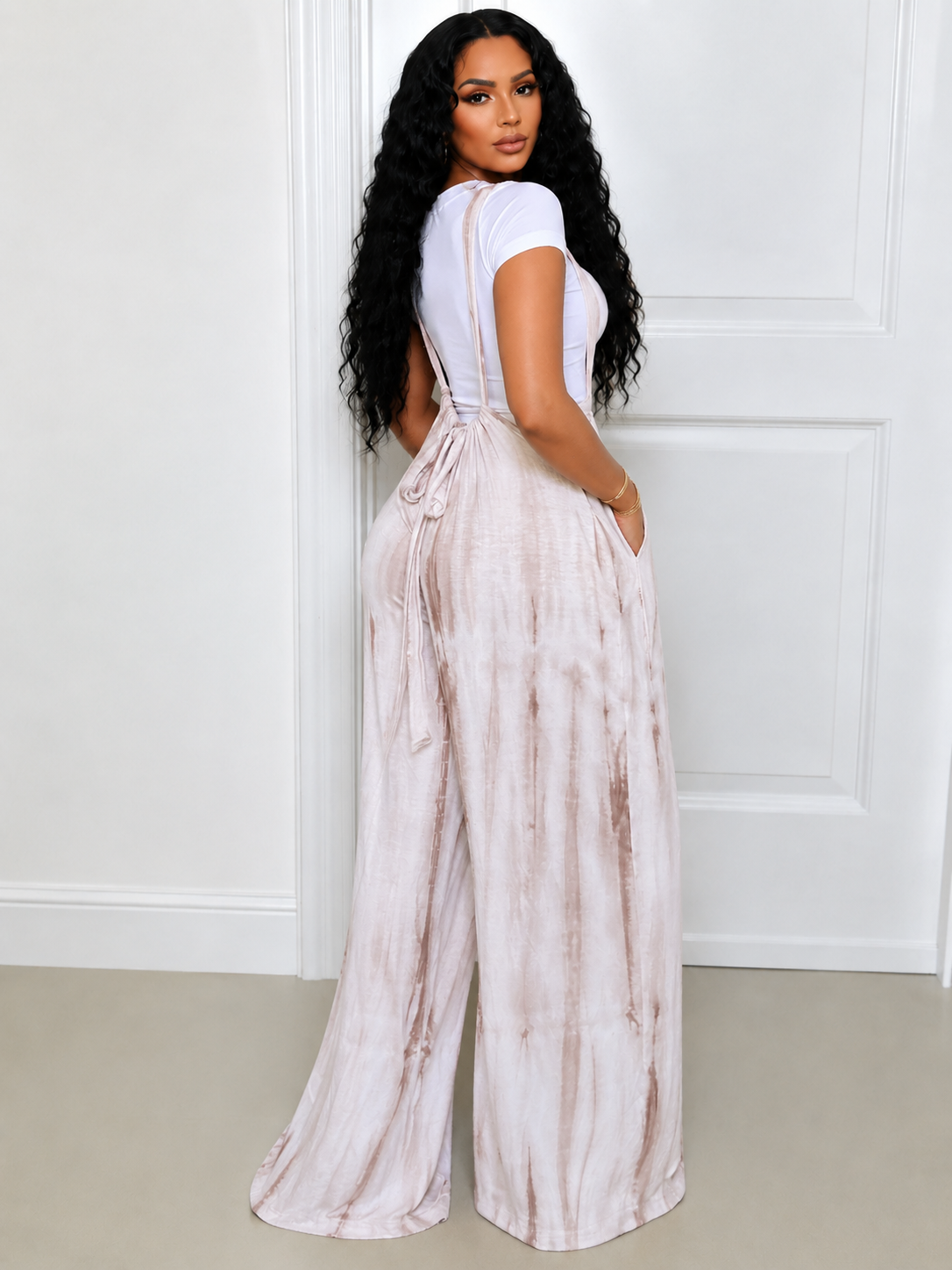 Printed Drawstring Jumpsuit