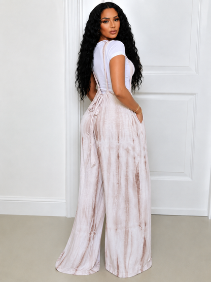 Printed Drawstring Jumpsuit