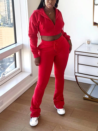 Basic Hoodie Extended Pants Set