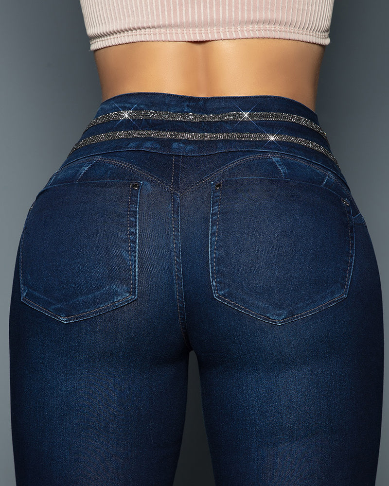 Fashionable And Sexy High Waist Skinny Jeans (Pre-Sale) Blue