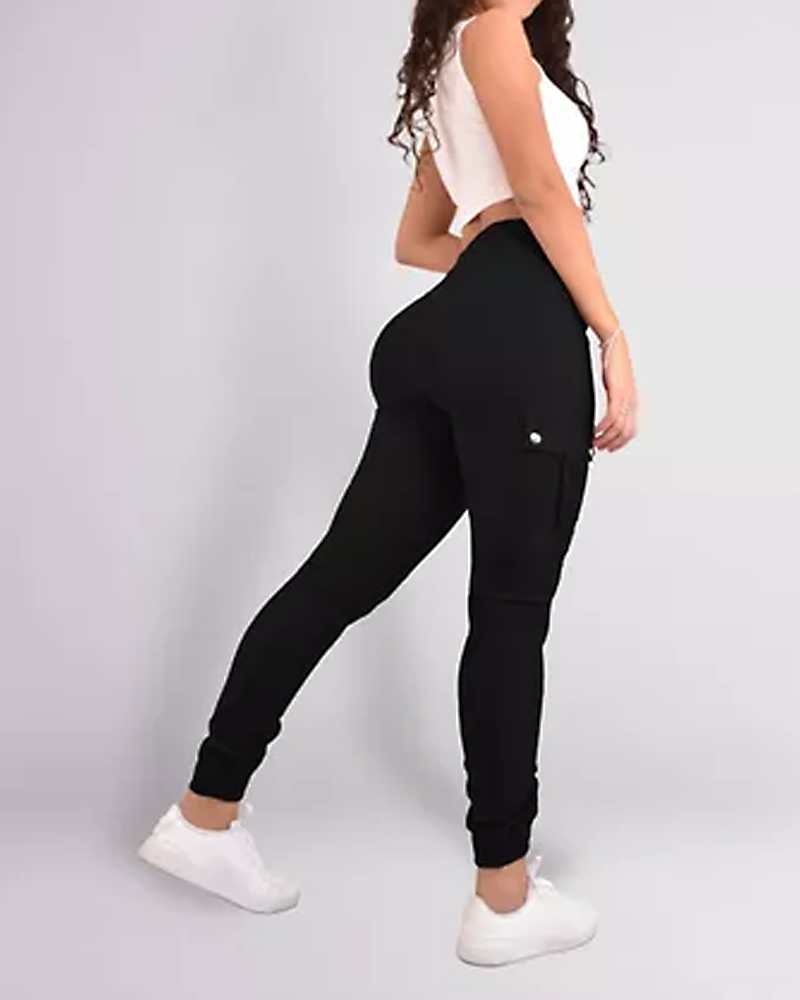 Cropped Jogging Pants Black