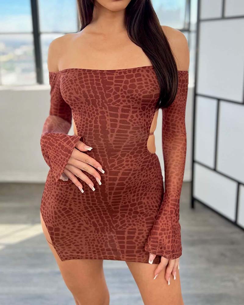 Off-The-Shoulder Cutout Mini Bodycon Dress (Pre-sale)