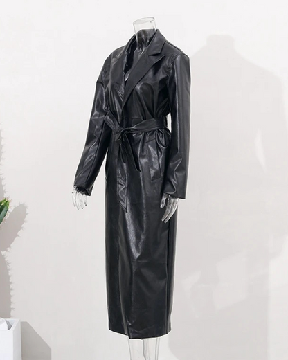 Imitation leather PU Overcoat