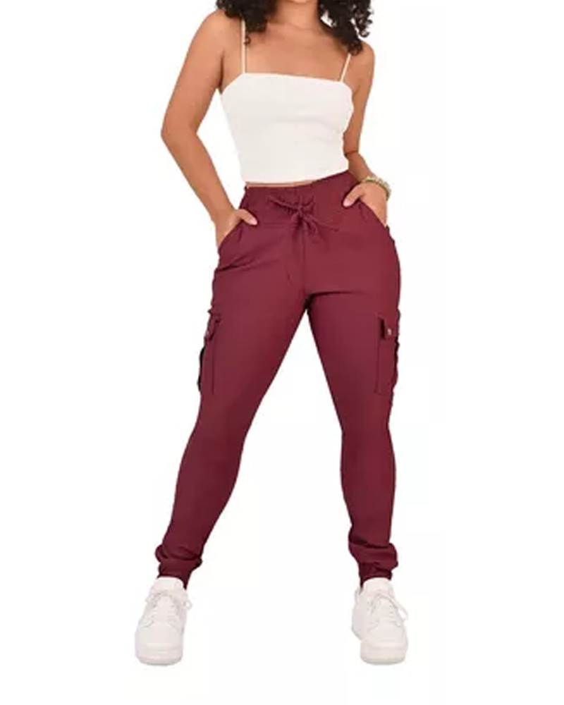 Cropped Jogging Pants Red