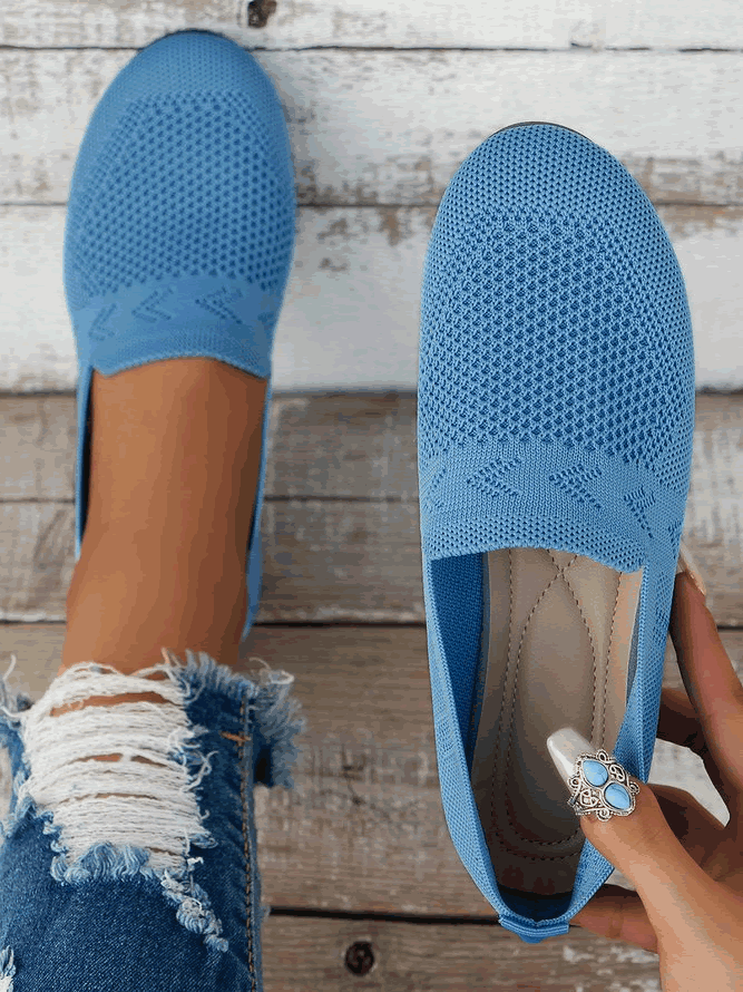 Women's Breathable Mesh Fabric Flat Shoes Blue