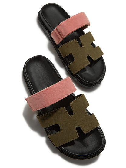 Velcro Strap Flat Sandals