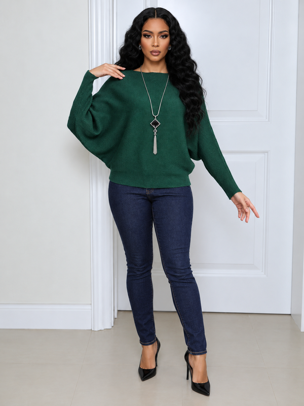 Solid Batwing Sweater
