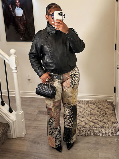 Urban High Collar Leather Jacket