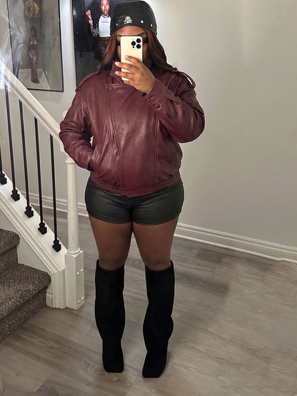 Urban High Collar Leather Jacket