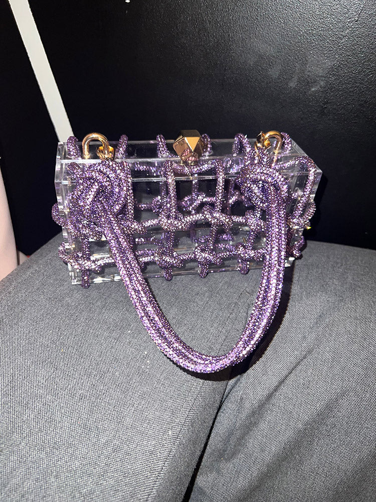 Rhinestone Rope Clear Box Handbag