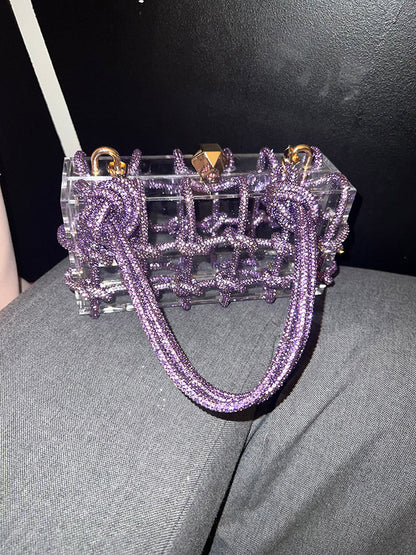 Rhinestone Rope Clear Box Handbag