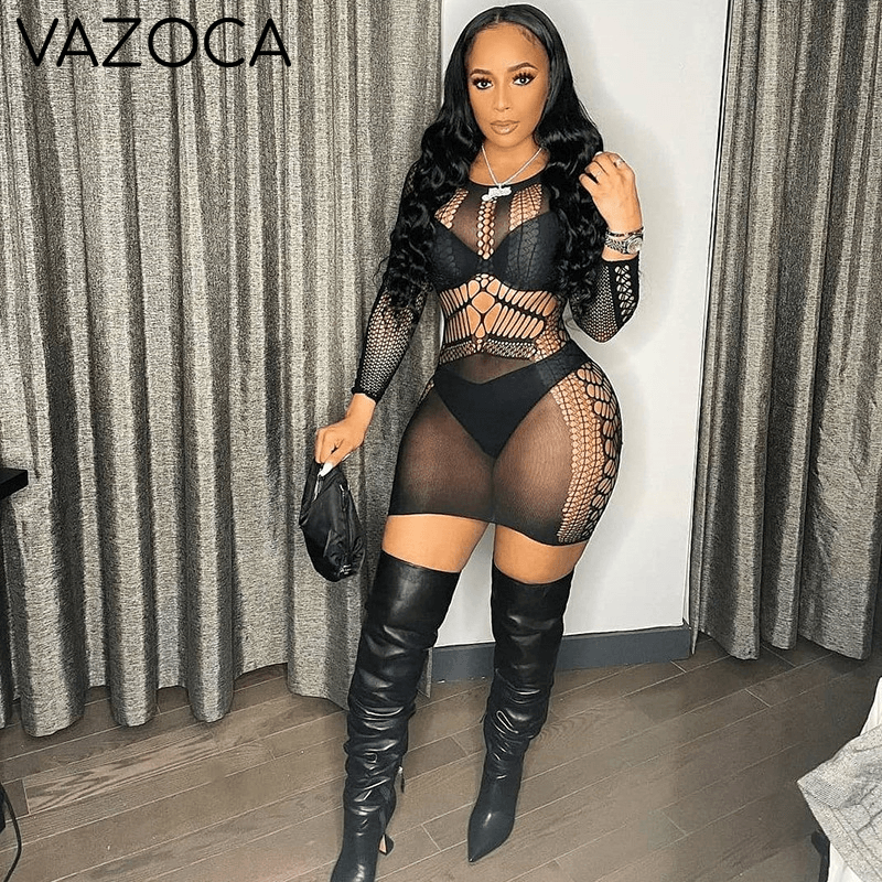 Hollow Out Mesh Dress