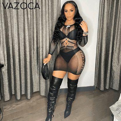 Hollow Out Mesh Dress