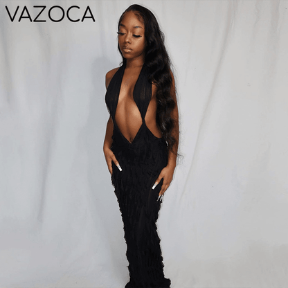 Deep Cleavage Sexy Maxi Dress