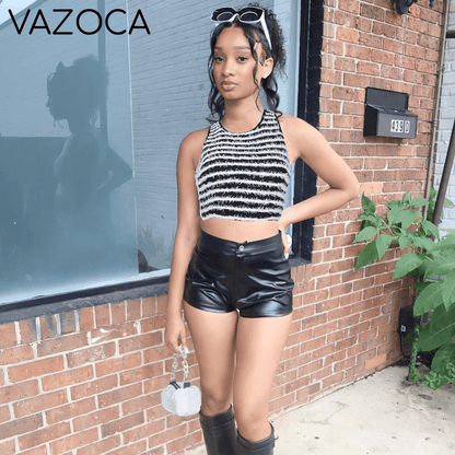 Fuzzy Striped Crop Top