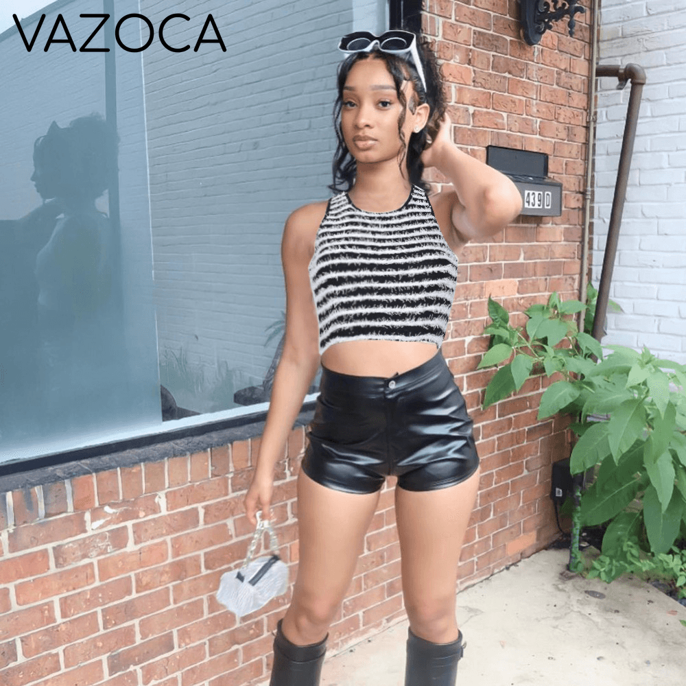 Fuzzy Striped Crop Top