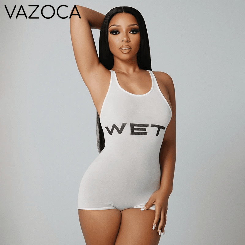 Wet Sleeveless Romper