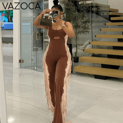 Tassel Hollow Out Jumpsuit