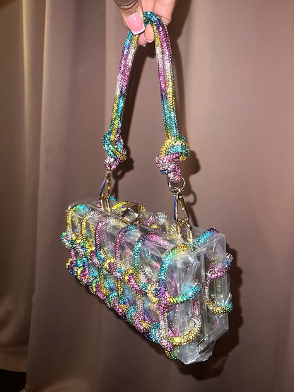 Rhinestone Rope Clear Box Handbag