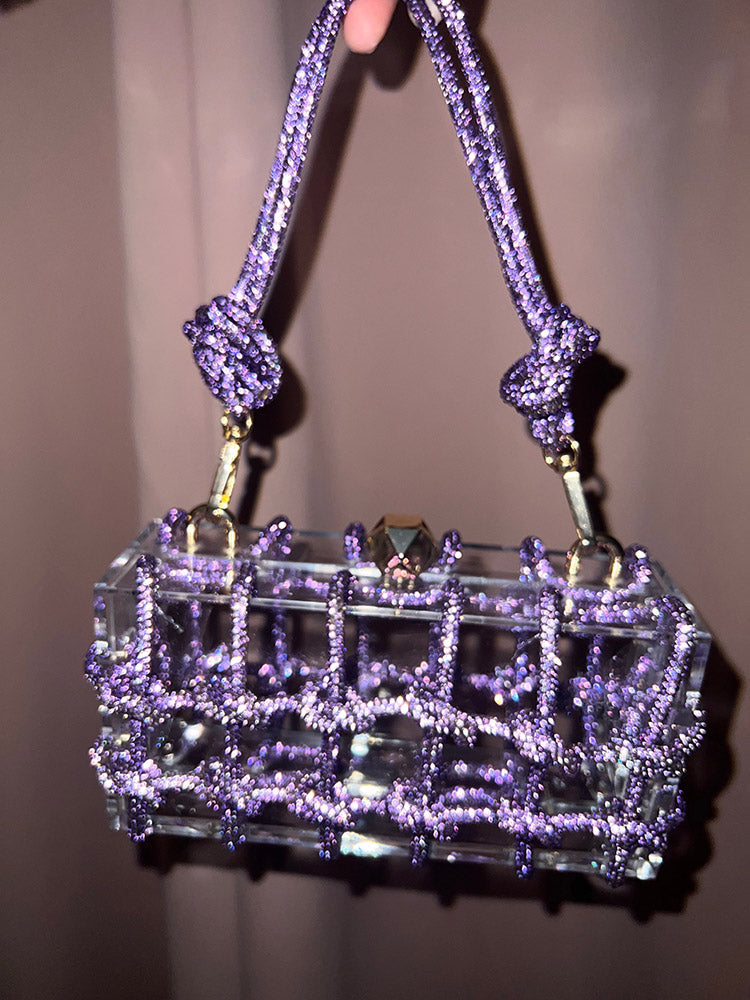 Rhinestone Rope Clear Box Handbag