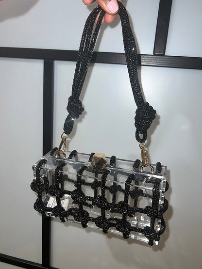 Rhinestone Rope Clear Box Handbag