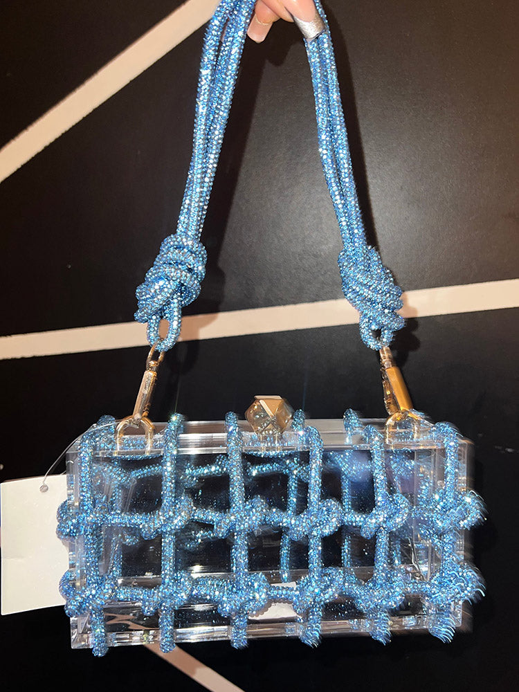 Rhinestone Rope Clear Box Handbag
