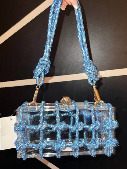 Rhinestone Rope Clear Box Handbag