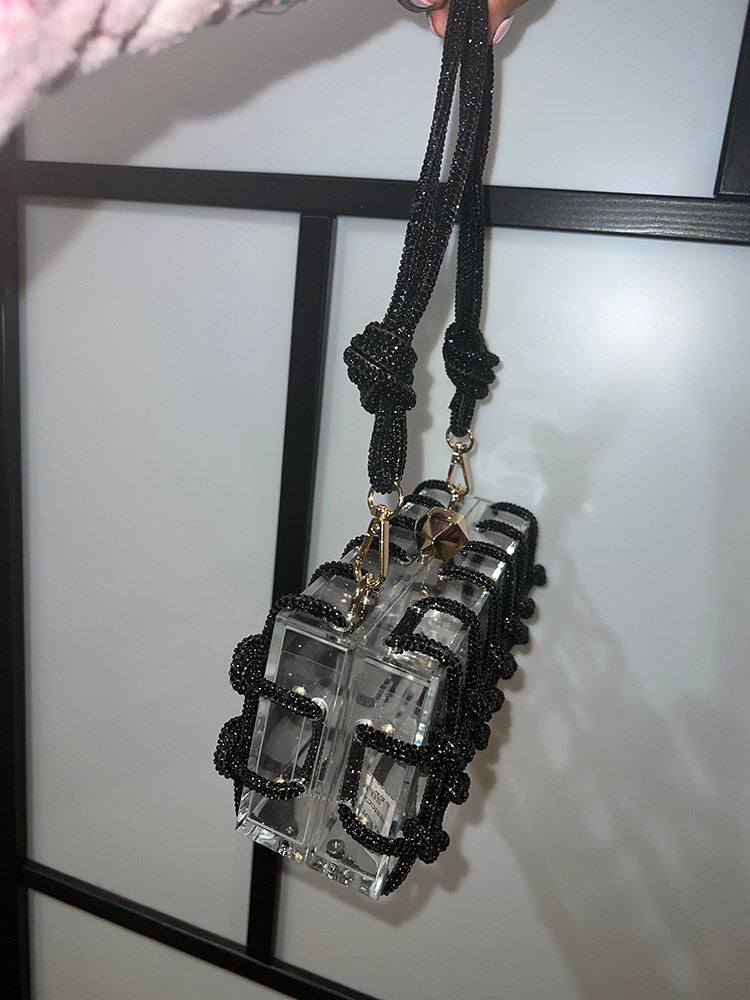 Rhinestone Rope Clear Box Handbag