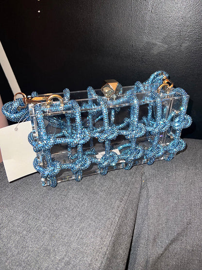 Rhinestone Rope Clear Box Handbag