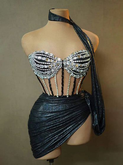Goddess Corset & Draped Skirt Set