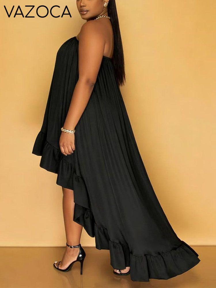 Strapless Ruffle High-Low Dress