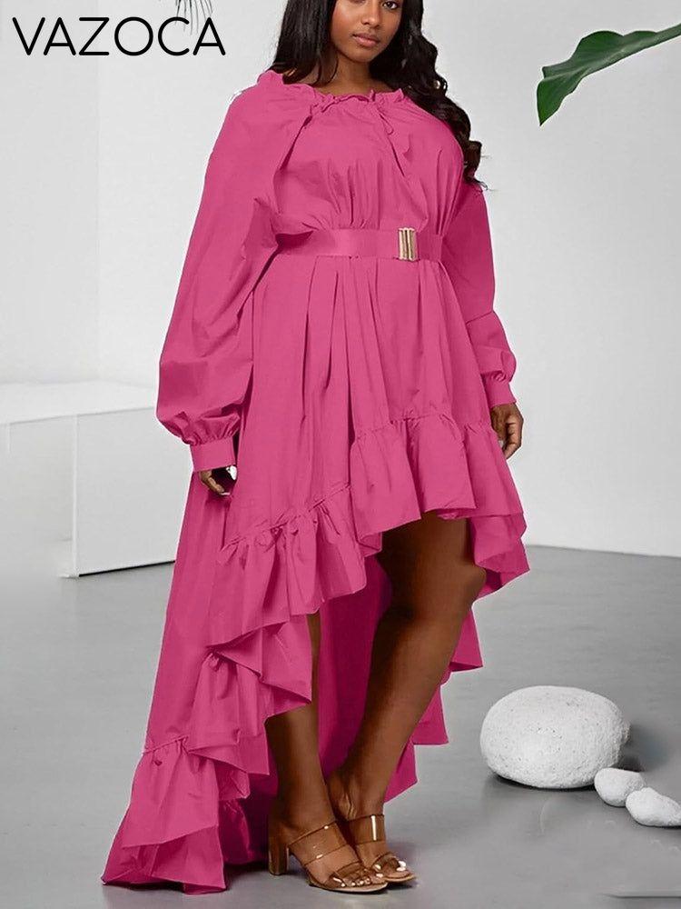 High-Low Ruffle Flowy Dress