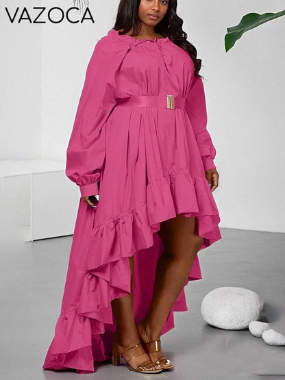 High-Low Ruffle Flowy Dress